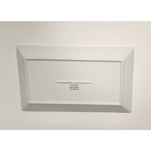 Ulta Beauty 13.5" Square Platinum White Silver Rimmed Snowflake Serving Plater - Picture 3 of 3